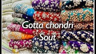 Pakistani gota patti suit design🧿👗hand made chondri gotta soutGull silk [upl. by Suiradel]