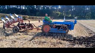 fordson county e1a major crawler 6 cylinder 3 furrow reversible Southwell ploughing match 2024 [upl. by Anitsirk]