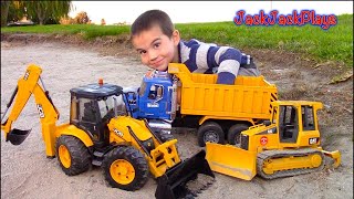 Bruder Toy Trucks for Kids  JCB Backhoes Dump Trucks Tractor Loaders Bulldozers kidsvideo [upl. by Dalton]