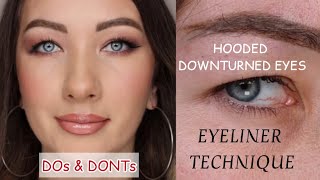 DOs amp DONTs FOR HOODED DOWNTURNED EYES  EYELINER TECHNIQUE ✔️🥳🥳🥳 [upl. by Ennairek]