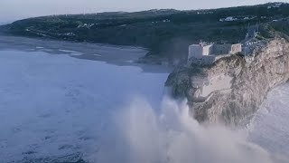 Surfing Monster Wave Nazare Guinness World Record  86 ft Sebastian Steudtner Germany [upl. by Ahseal]