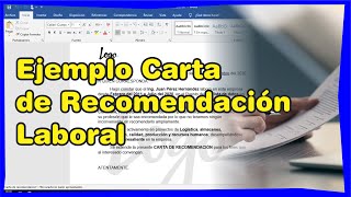 Ejemplo de Carta de recomendacion Laboral para Trabajadores en Word [upl. by Arrimat32]