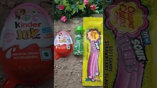 Chupachup tube soft candy cutting with green fennel in Kinder Joy Box shorts youtubeshorts candy [upl. by Haskel]