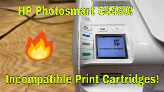 Incompatible Print Cartridges Error Fix HP Photosmart C4480 Easy Fix HP Printer Incompatible Error [upl. by Manthei268]