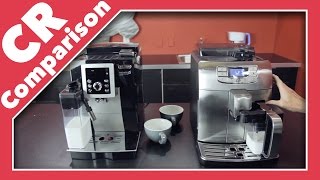 DeLonghi Magnifica S Cappuccino Smart vs Saeco Intelia Deluxe Cappuccino  CR Comparison [upl. by Ahcsim]