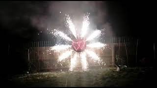 Solihull Fireworks  Entwined Hearts amp Fountain Surround Set Piece [upl. by Atikim]