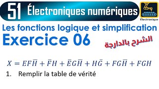 051 Les fonctions logique et simplification exercice 06 [upl. by Repard]