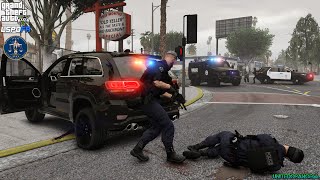 GTA V  LSPDFR 049🚔  LSPDLAPD  Gang Unit  Terrorist Attack  Officer Down  Car Bomb  4K [upl. by Torres770]