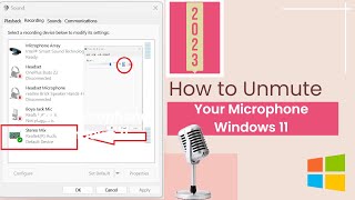 Fix Microphone Problems How to Unmute your Microphone on Windows 11 Microphone not working 2023 [upl. by Arman]