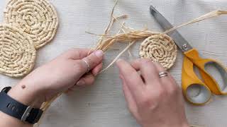 DIY Raffia Coaster Tutorial [upl. by Lerual]