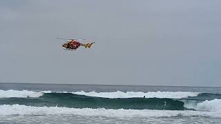 Helicopter surf rescue at Broulee NSW Australia [upl. by Aicirtap741]