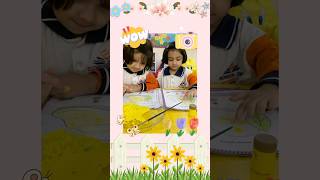 Exploring the yellow colour with thumb printing schoolofenablers duafatima schoollife yellow [upl. by Kazim]