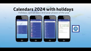 Calendars 2024 with holidays [upl. by Bazar135]