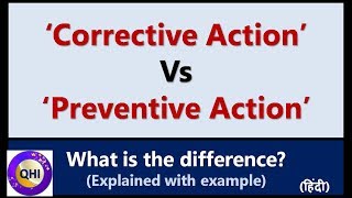 ‘Corrective Action’ VS ‘Preventive Action’ CAPA  Hindi  QualityHUBIndia [upl. by Selassie]