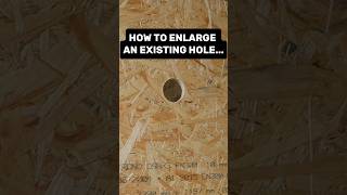 How to enlarge an existing hole using holesaw and som scrap diy howto woodwork fyp [upl. by Francklin]