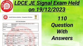 LDCE JE Signal 19122023 Asked 110 Question With Answer  JE Signal [upl. by Zadack]