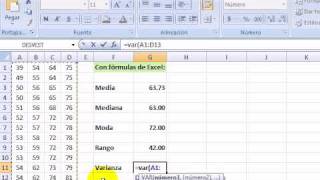 Medidas de centralización y dispersión con Excelswf [upl. by Brodench]