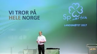 Partileder Trygve Slagsvold Vedums tale under Senterpartiets Landsmøte 2017 [upl. by Aiouqahs]