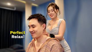 ASMR 🔥 Luxury Full Service at NJ184 Barbershop Massage Ear Cleaning Facial Shampoo [upl. by Yendyc760]