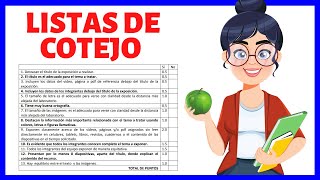 ¿Qué son las LISTAS DE COTEJO y cómo se hacen Con ejemplos👩‍🏫 [upl. by Wallraff616]