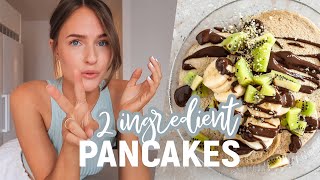 2 Ingredient Healthy Pancakes Vegan  Gluten Free [upl. by Sidon]