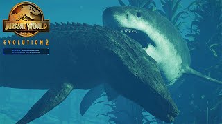 NEW MEGALODON VS MOSASAURUS  Jurassic World Evolution 2 [upl. by Perdita]