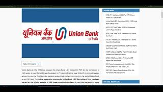 Union Bank LBO Recruitment 2024 – 1500 Local Bank Officer Posts Notification [upl. by Olathe]