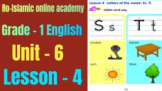 Grade 1 English Myanmar new curriculum textbook Unit 6 Lesson 4 letters of the week Ss and Tt [upl. by Aivon914]