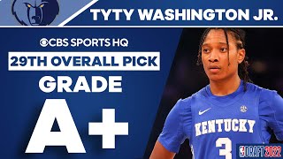 TyTy Washington Jr selected No 29 overall by the Memphis Grizzlies  2022 NBA Draft [upl. by Winshell]