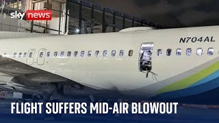 Alaska Airlines flight makes emergency landing after suffering midair window blowout [upl. by Orlantha]