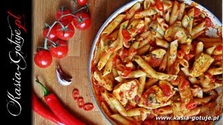 Penne z kurczakiem w pikantnym pomidorowym sosie  wwwKasiaGotujepl [upl. by Elora]