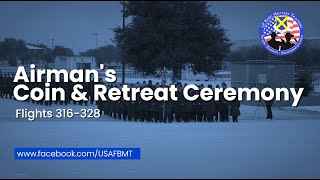 USAF BMT Airmans Coin and Retreat Ceremony Flights 316328  May 1 2024 [upl. by Montana353]