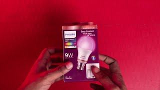 Philips Wiz WiFi Enabled B22 9Watt LED Smart Bulb  Unboxing amp Review [upl. by Langham]