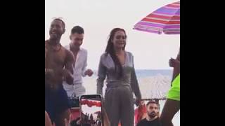 Lindsay Lohans viral dance moves at her Lohan Beach House Mykonos [upl. by Ostler]