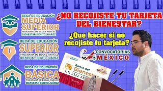 🔴 BECAS BENITO JUAREZ 🔴¡¡PASOS A SEGUIR SI NO RECOJISTE TU TARJETA DEL BIENESTAR 😰💳 [upl. by Yoo]