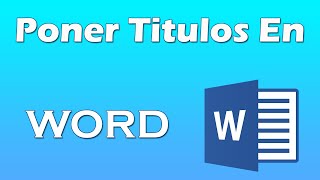 Como crear titulos en word [upl. by Pauletta]