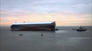 HOEGH OSAKA aground Bramble Bank 4 Jan 2015 [upl. by Ardnekan]