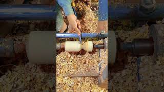 Making small cot leg on lath machine woodworking shorts viralvideotrandingyoutubeshorts [upl. by Buckler]