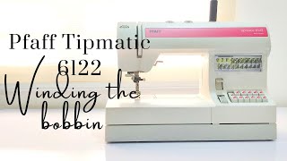 Pfaff Tipmatic 6122 sewing machine Winding the bobbin [upl. by Doykos]