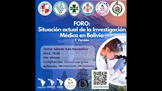 Foro Situación en Investigación Médica en Bolivia  1° Versión [upl. by Denise]