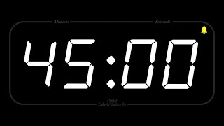 45 MINUTE  TIMER amp ALARM  Full HD  COUNTDOWN [upl. by Pinter]