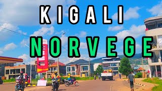 KIGALI RWANDARelaxing Driving Video Crossing Kigali Norvège [upl. by Helyn]