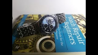 Swatch Irony A swiss made chronograph for just over 100£ Boxengasse YVS423G [upl. by Naegem]