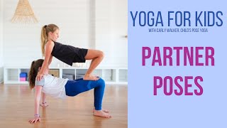 Kids Yoga  5minute Partner Poses👭 Childs Pose Yoga [upl. by Madelon]