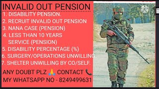 Recruit invalid out Pension Disability Pension NANA Case AGI AFPP Gratuity for army Soldiers [upl. by Zakarias]