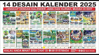 FREE DOWNLOAD 14 DESAIN KALENDER 2025 [upl. by Thirzia]