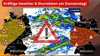 Kräftige Schauer amp Gewitter mit Sturmböen am Donnerstag Wettervorhersage 030424 [upl. by Colt]