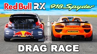 Porsche Hypercar v Red Bull Rallycross DRAG RACE [upl. by Hardigg]