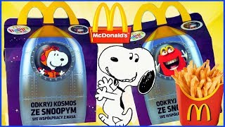 Happy Meal 🍎 Snoopy Fistaszki 🥜 Okdryj kosmos ze Snoopym 🚀 zabawki McDonalds 2019 [upl. by Adnarom929]