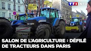 Salon de lagriculture  défilé de tracteurs dans Paris [upl. by Oehsen]